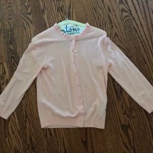 Pink Jcrew cashmere cardigan